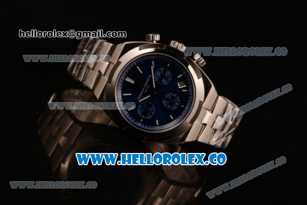 Vacheron Constantin Overseas Chrono Miyota 9015 Automatic Steel Case with Blue Dial and Steel Bracelet - Click Image to Close
